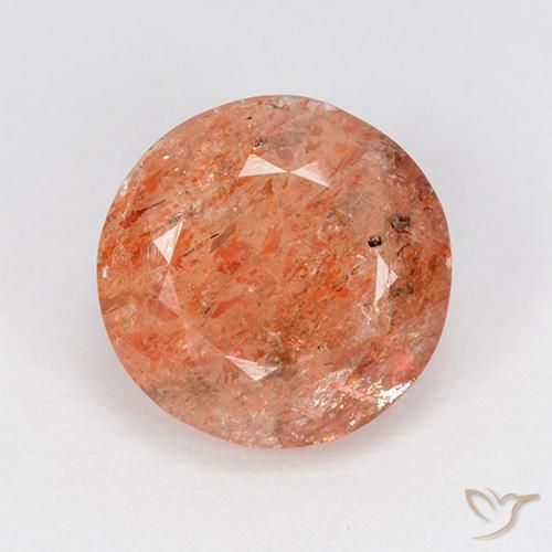 Pierre de soleil Orange rougeâtre naturelle Tour, 4.69 ct, Translucide