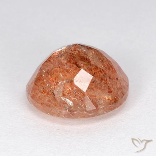Pierre de soleil Orange rougeâtre naturelle Tour, 4.69 ct, Translucide