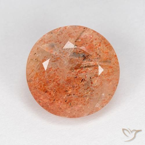 5.13ct Naturel Orange moyen-léger Pierre de soleil, Tour, Translucide