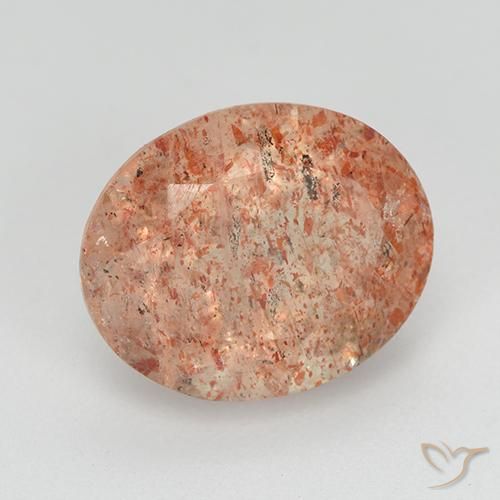 Pierre de soleil Orange rougeâtre naturelle ovale, 3.49 ct, Transparent