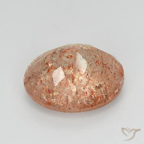 Pierre de soleil Orange rougeâtre naturelle ovale, 3.49 ct, Transparent