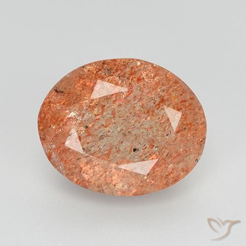 3.34ct Naturel Orange gingembre Pierre de soleil, ovale, Transparent