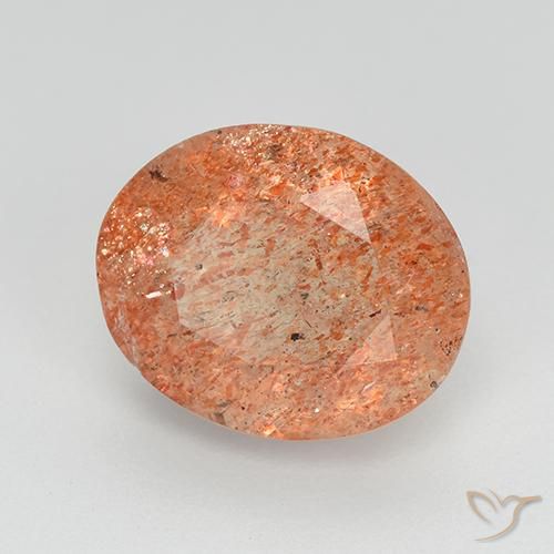 Pierre de soleil Orange gingembre naturelle ovale, 3.34 ct, Transparent
