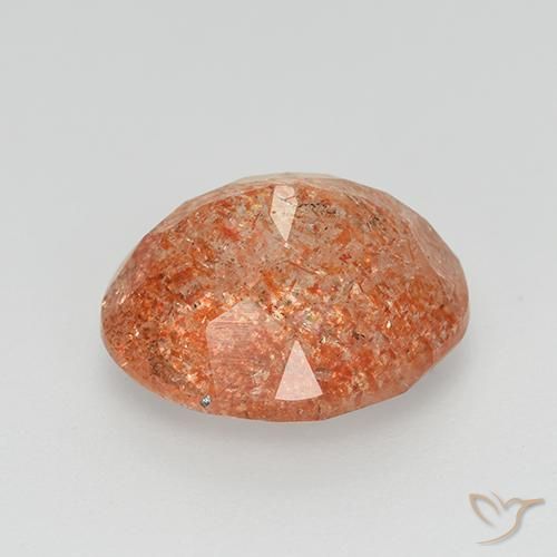 Pierre de soleil Orange gingembre naturelle ovale, 3.34 ct, Transparent