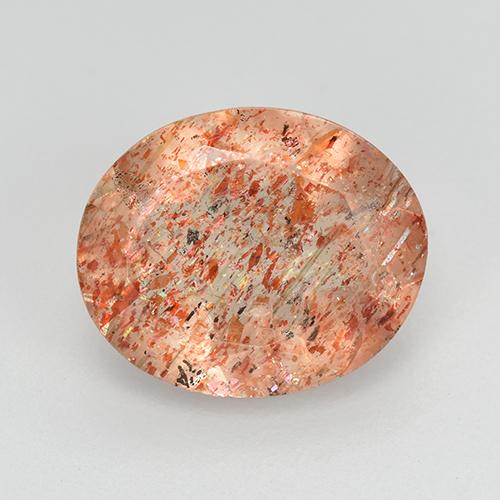 Pierre de Soleil  Orange rougeâtre naturelle Coupe ovale, 3.31 ct, Transparent