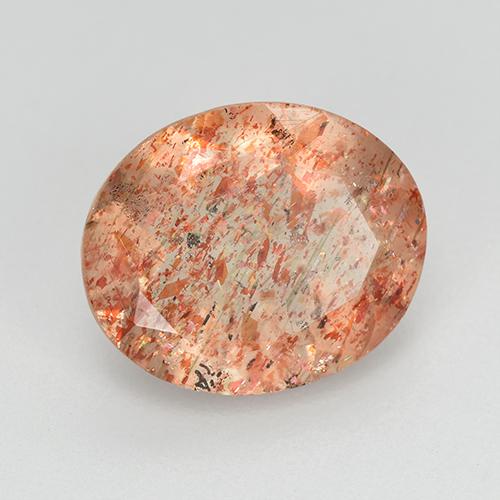 Pierre de Soleil  Orange rougeâtre naturelle Coupe ovale, 3.31 ct, Transparent