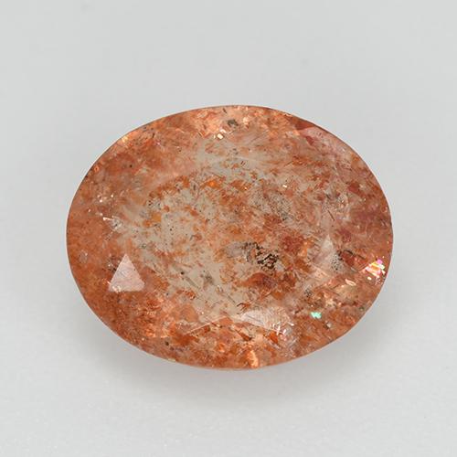 Pierre de soleil orange naturelle coupe ovale, 3,32 ct, transparent