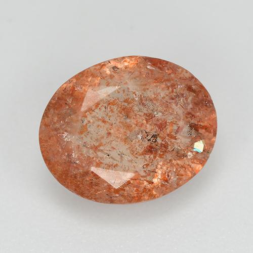 Pierre de soleil orange naturelle coupe ovale, 3,32 ct, transparent