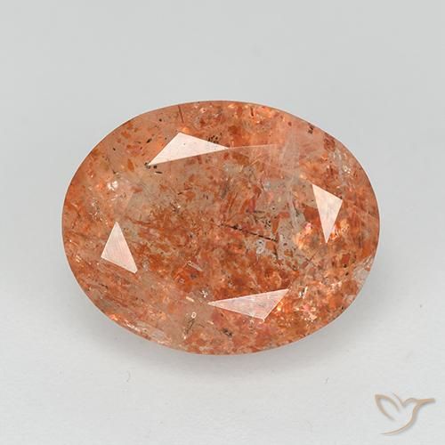 3.84ct Naturel Orange moyen Pierre de soleil, ovale, Transparent