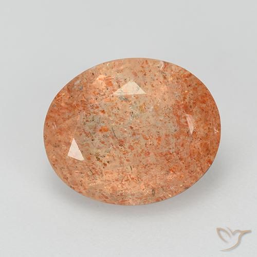 3.37ct Naturel Orange moyen Pierre de soleil, ovale, Transparent