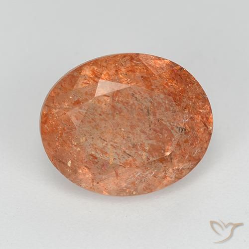 Pierre de soleil Orange chaud naturelle ovale, 3.51 ct, Transparent
