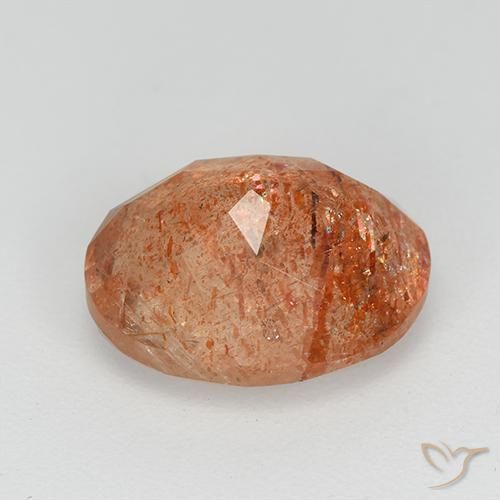 Pierre de soleil Orange chaud naturelle ovale, 3.51 ct, Transparent