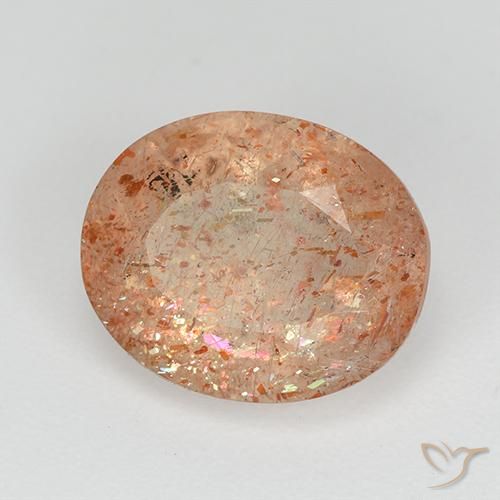 Pierre de soleil Orange clair naturelle ovale, 3.06 ct, Transparent