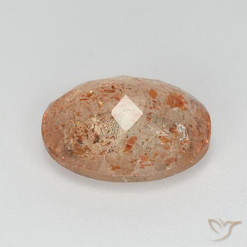 Pierre de soleil Orange clair naturelle ovale, 3.06 ct, Transparent