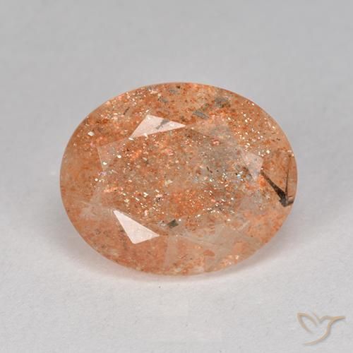 3.73ct Naturel Orange clair Pierre de soleil, ovale, Translucide