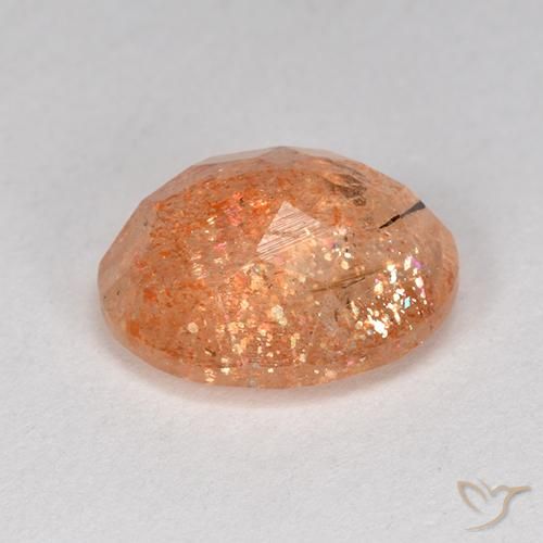 Pierre de soleil Orange clair naturelle ovale, 3.73 ct, Translucide