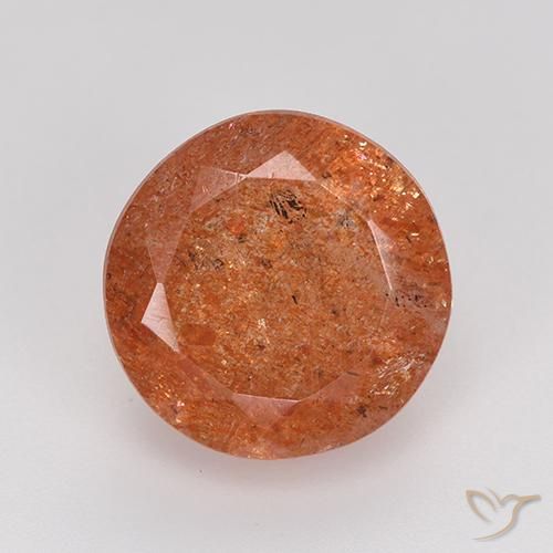5.97ct Naturel Orange rougeâtre Pierre de soleil, Tour, Translucide