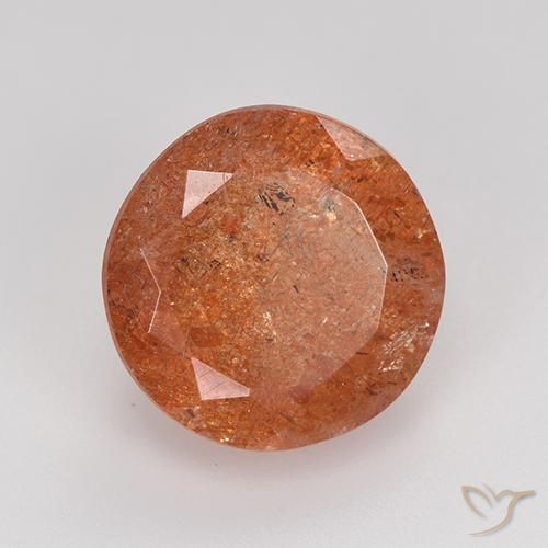 Pierre de soleil Orange rougeâtre naturelle Tour, 5.97 ct, Translucide