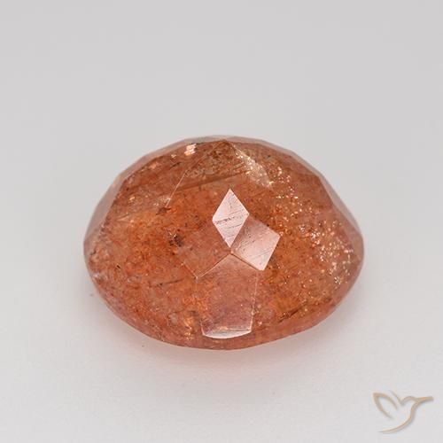 Pierre de soleil Orange rougeâtre naturelle Tour, 5.97 ct, Translucide