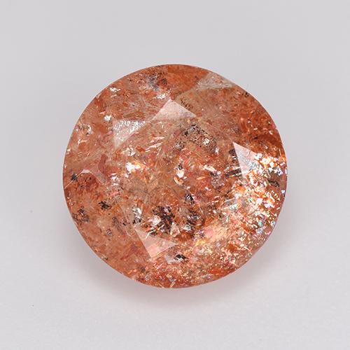 Pierre de Soleil  Rouge moyen naturelle Coupe roude, 3.67 ct, Translucide
