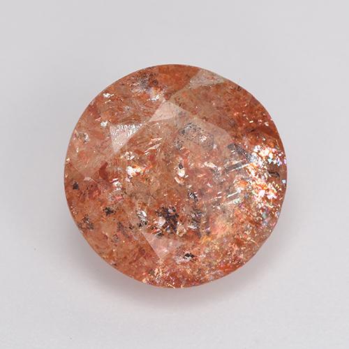 Pierre de Soleil  Rouge moyen naturelle Coupe roude, 3.67 ct, Translucide
