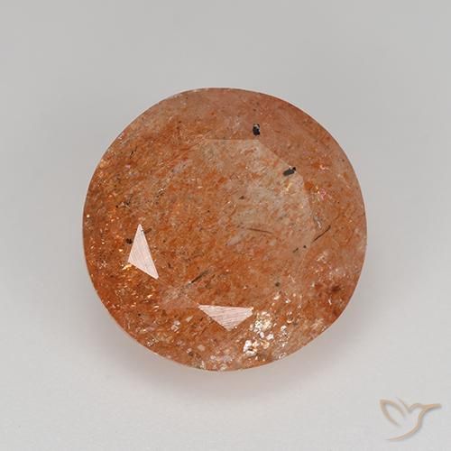 Pierre de soleil Orange pamplemousse naturelle Tour, 5.92 ct, Translucide