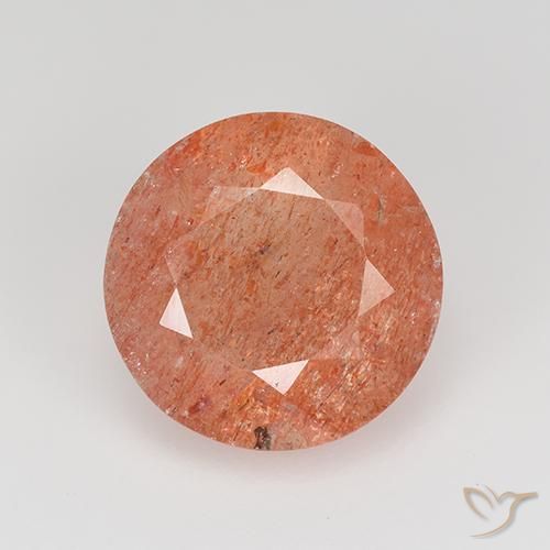 4.34ct Naturel Orange rougeâtre Pierre de soleil, Tour, Translucide