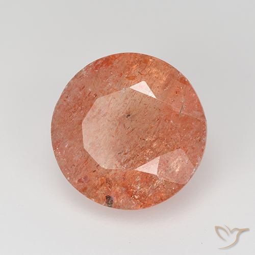 Pierre de soleil Orange rougeâtre naturelle Tour, 4.34 ct, Translucide