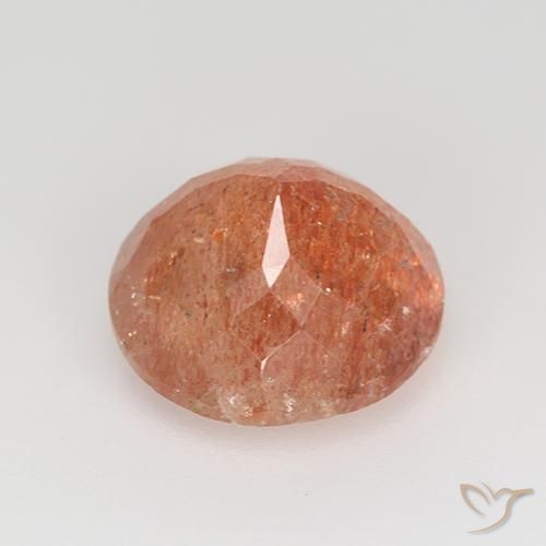 Pierre de soleil Orange rougeâtre naturelle Tour, 4.34 ct, Translucide