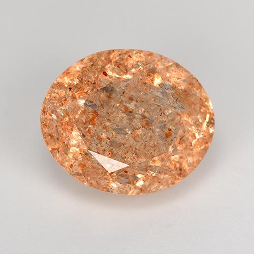 Pierre de soleil orange naturelle coupe ovale, 4,91 ct, translucide