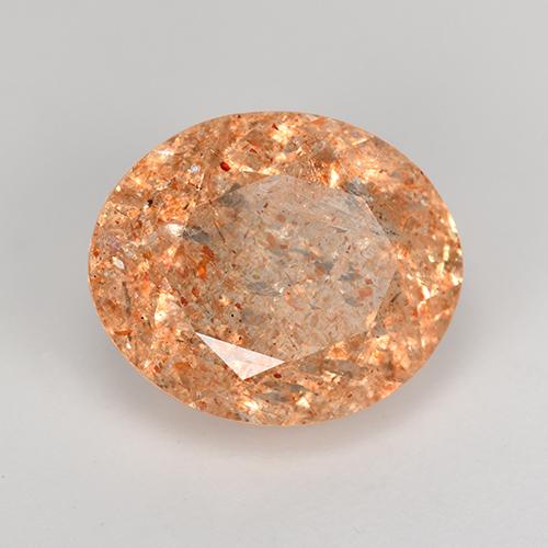 Pierre de soleil orange naturelle coupe ovale, 4,91 ct, translucide