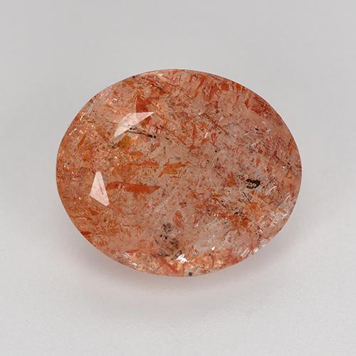 Pierre de Soleil  Orange pamplemousse naturelle Coupe ovale, 4.17 ct, Translucide
