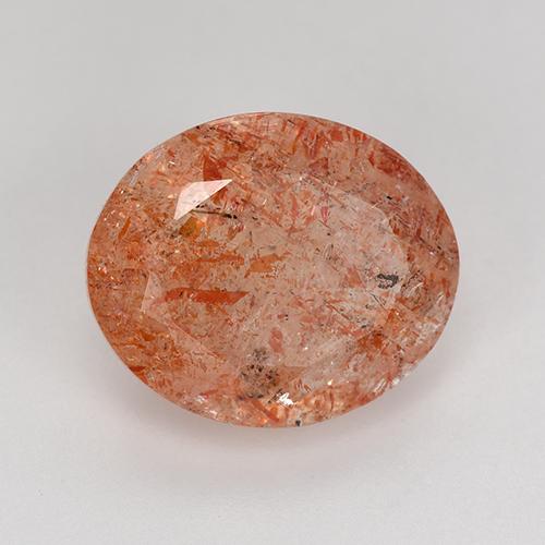 Pierre de Soleil  Orange pamplemousse naturelle Coupe ovale, 4.17 ct, Translucide