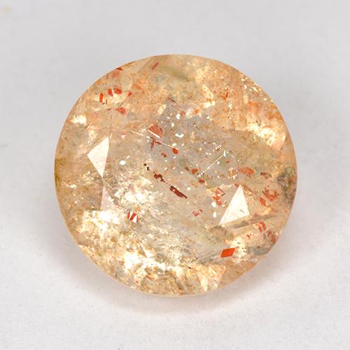 Pierre de Soleil  Orange naturelle Coupe roude, 4.05 ct, Transparent