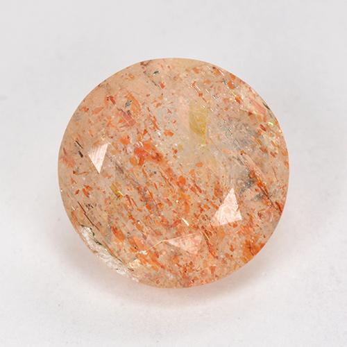 Pierre de soleil orange naturelle coupe roude, 4,21 ct, translucide
