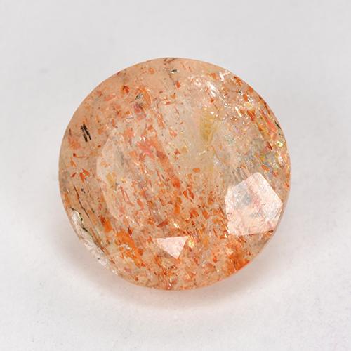 Pierre de soleil orange naturelle coupe roude, 4,21 ct, translucide