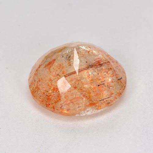 Pierre de soleil orange naturelle coupe roude, 4,21 ct, translucide