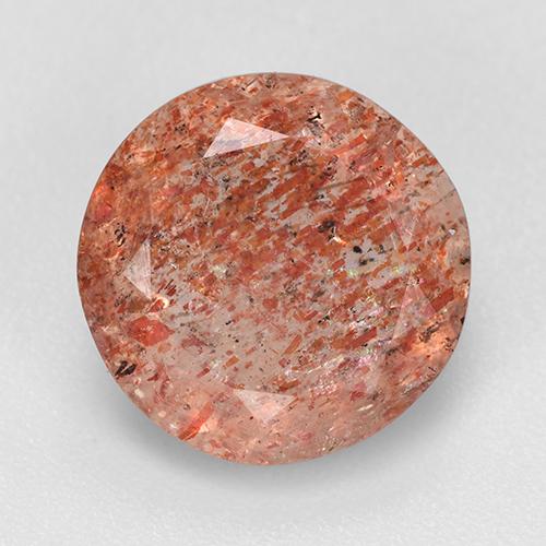 Pierre de soleil orange naturelle coupe roude, 3,76 ct, translucide