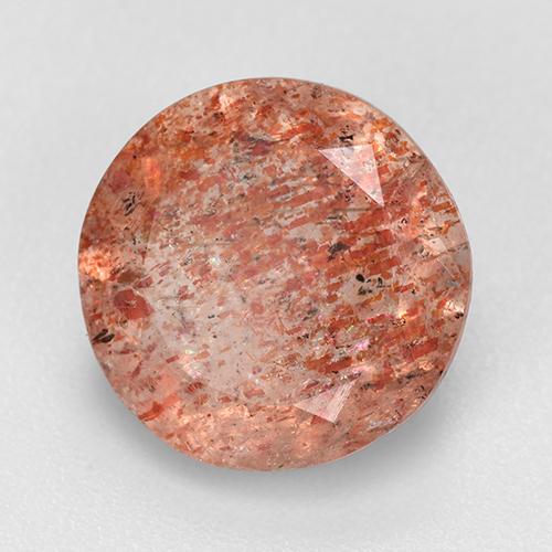 Pierre de soleil orange naturelle coupe roude, 3,76 ct, translucide