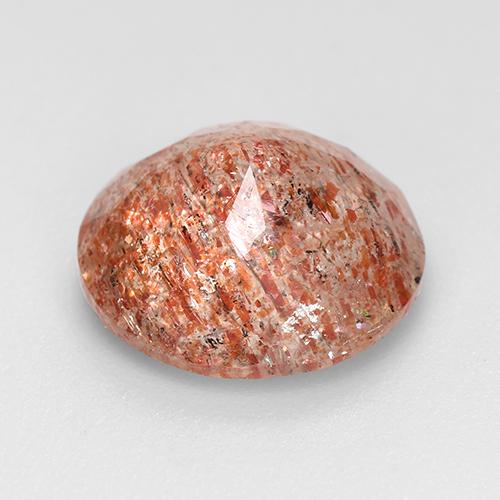 Pierre de soleil orange naturelle coupe roude, 3,76 ct, translucide