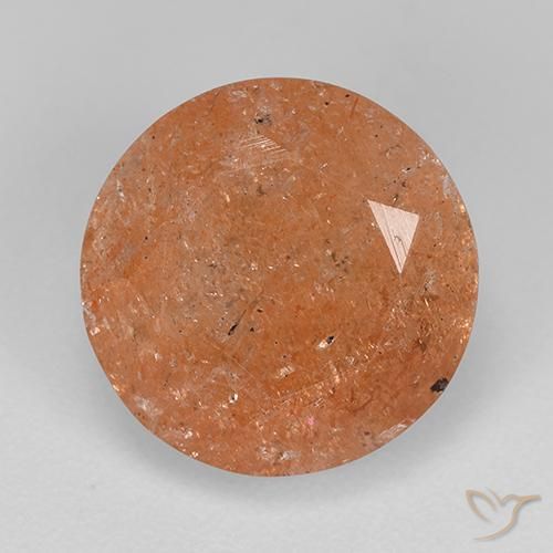 Pierre de soleil Orange rougeâtre naturelle Tour, 4.67 ct, Translucide