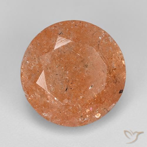 Pierre de soleil Orange rougeâtre naturelle Tour, 4.67 ct, Translucide