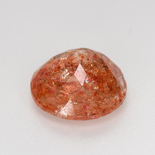 Pierre de soleil orange naturelle coupe roude, 4,13 ct, translucide