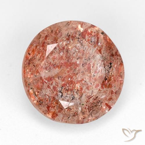 Pierre de soleil Orange rougeâtre naturelle Tour, 4.91 ct, Translucide