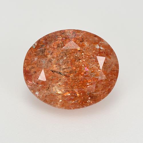 Pierre de soleil rouge naturelle coupe ovale, 5,12 ct, translucide