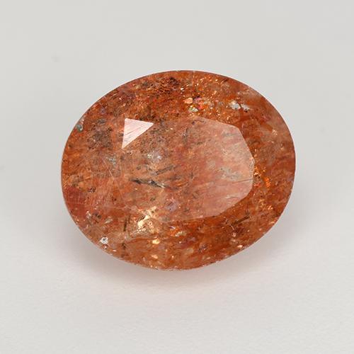 Pierre de soleil rouge naturelle coupe ovale, 5,12 ct, translucide