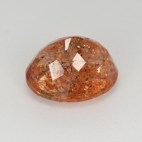 Pierre de soleil rouge naturelle coupe ovale, 5,12 ct, translucide