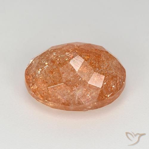 Pierre de soleil Orange moyen naturelle ovale, 4.92 ct, Translucide