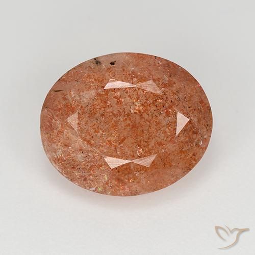 Pierre de soleil Orange moyen naturelle ovale, 4.17 ct, Translucide