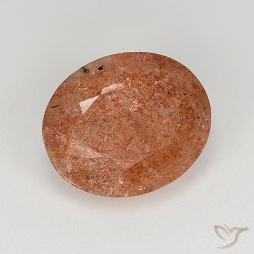 Pierre de soleil Orange moyen naturelle ovale, 4.17 ct, Translucide